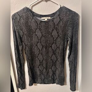 Express Black and Gray Snake Print Top